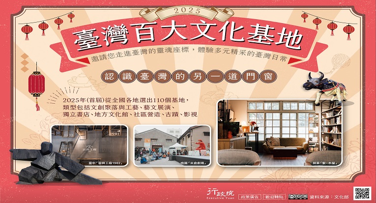 推動「臺灣百大文化基地」