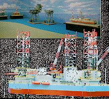 海上鑽井船及生產平台模型
